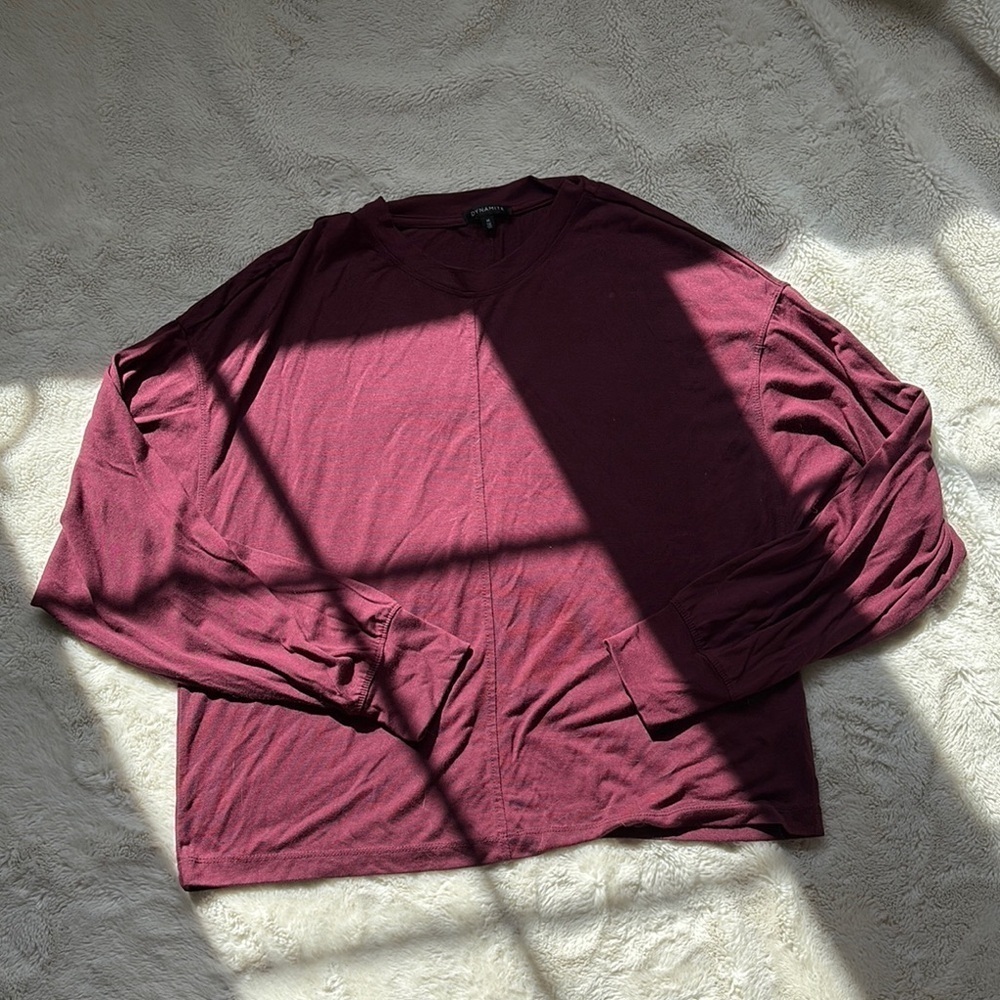 Dynamite Burgendy Long-Sleeved Size Medium Top